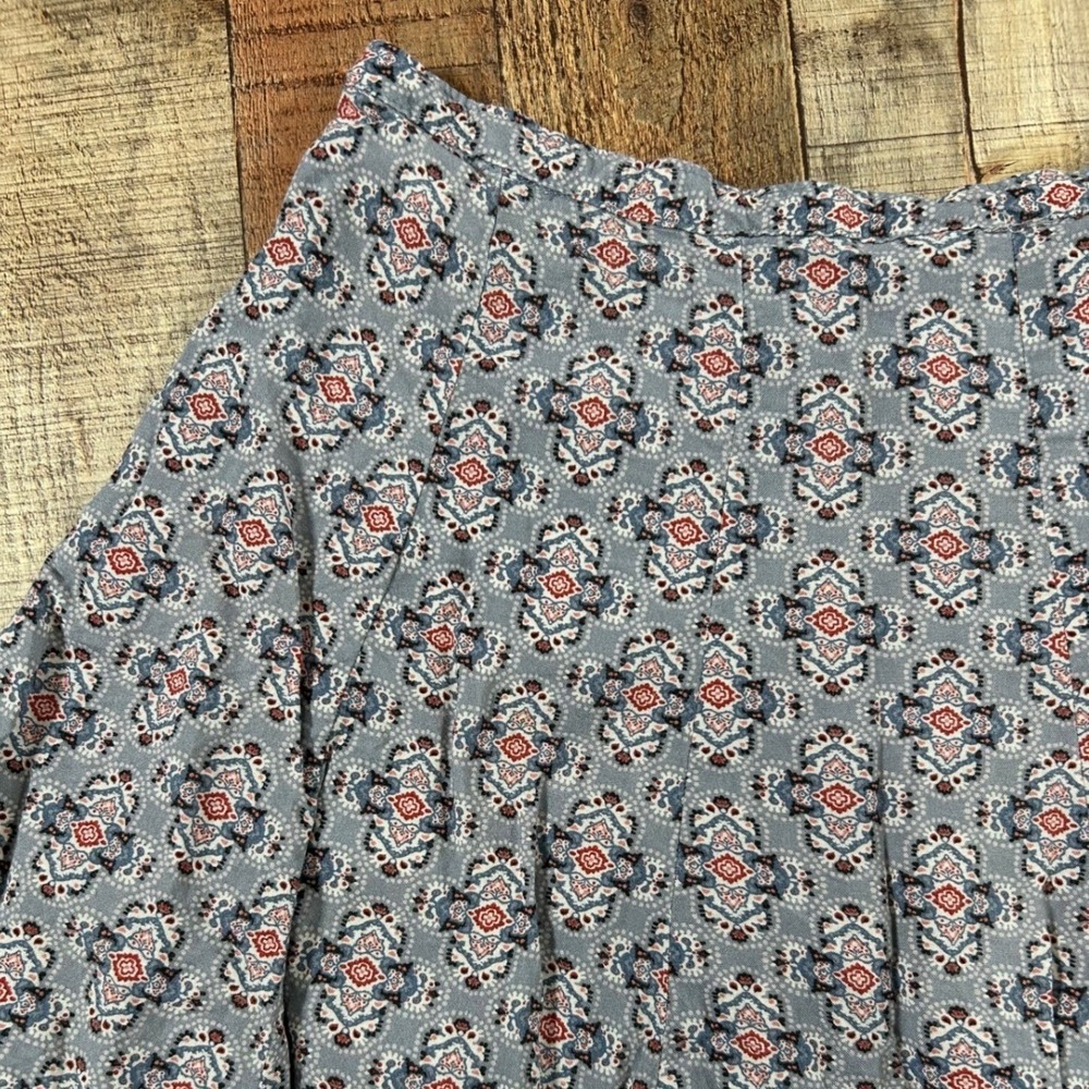 Hollister Y2K Blue Red Medallion Print Mini Skirt Womens Small Boho - Picture 3 of 5